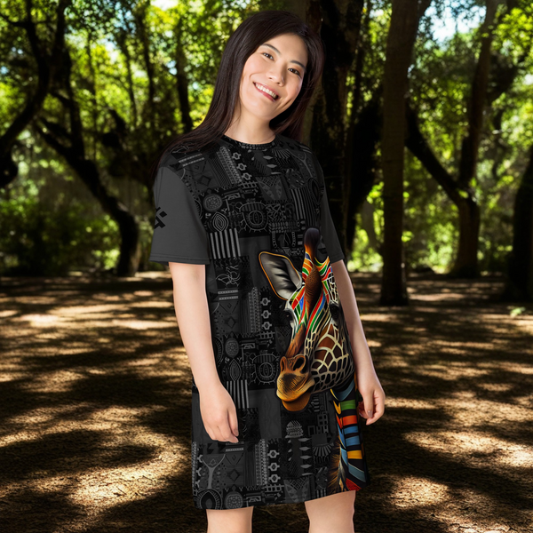 Giraffe Mama Africa T-Shirt Dress